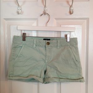 Seafoam green chino shorts